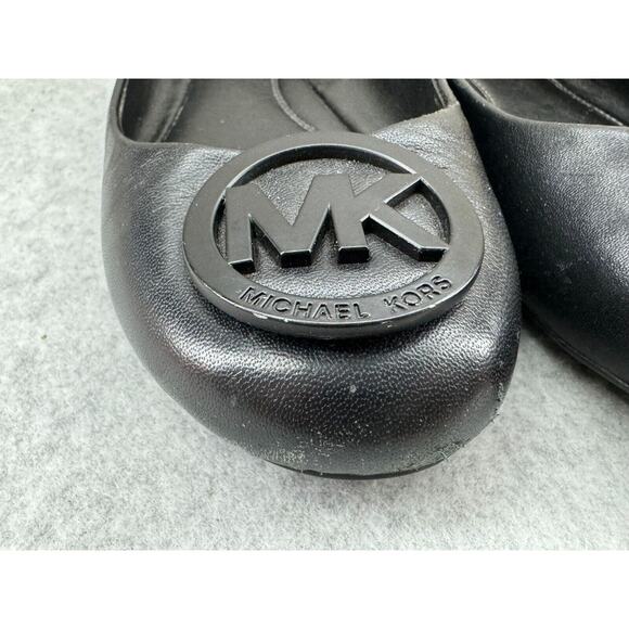 Michael Kors Lindsay Ballet All Black Leather Flats Blackout US 7.5 - EU 37 - Picture 8 of 11